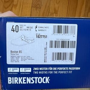 Birkenstock Boston Stone Coin, size 40 womens, narrow fit